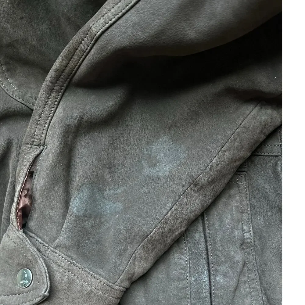 Vintage Abercrombie & Fitch Leather Bomber Jacket Size L Brown Flight